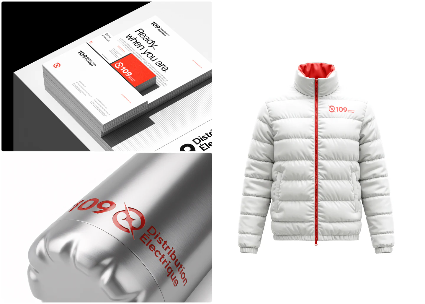 Cards, a bottle and a white puffer jacket