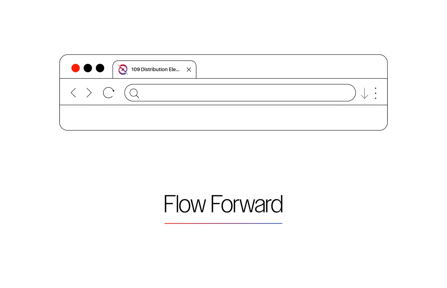 Flow Forward in a browser bar with the gradient line