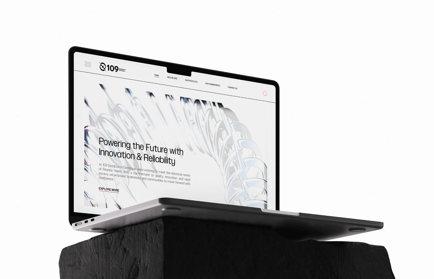 The 109 website on a laptop