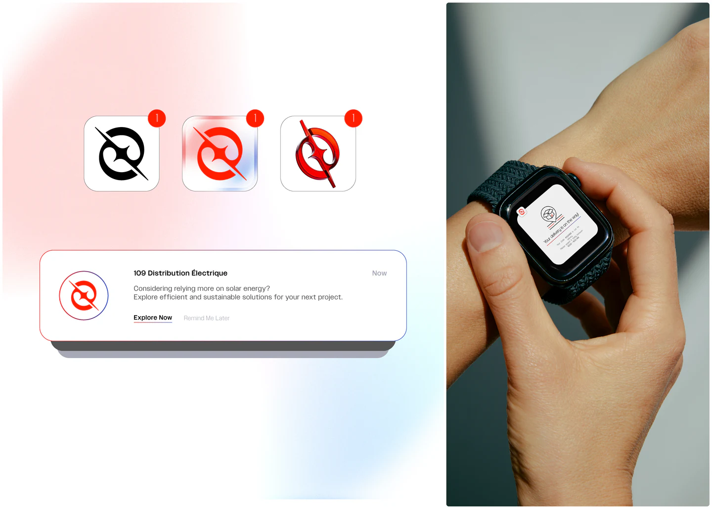 App icons, a notification and a smartwatch