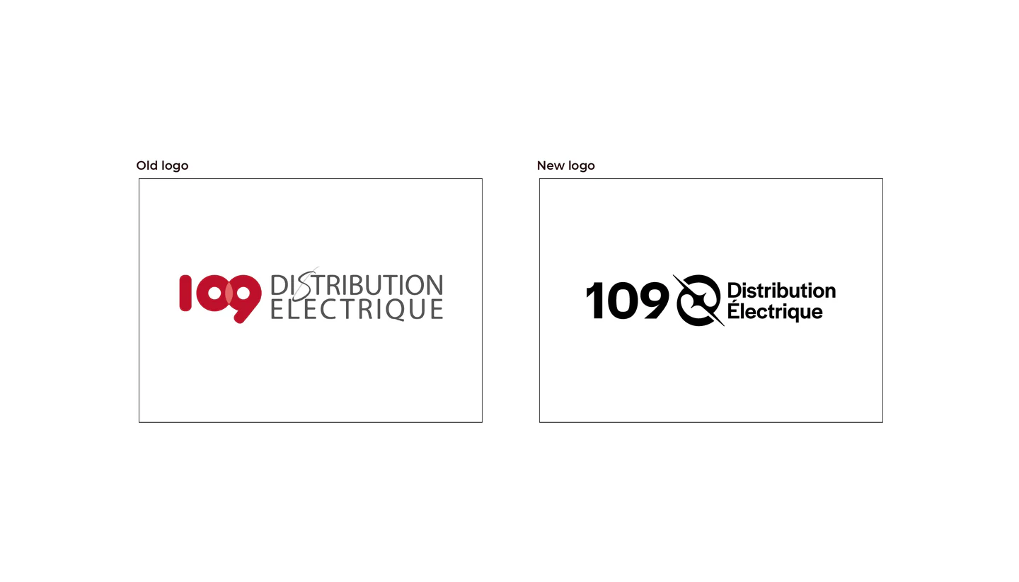 The old 109 logo beside the new one