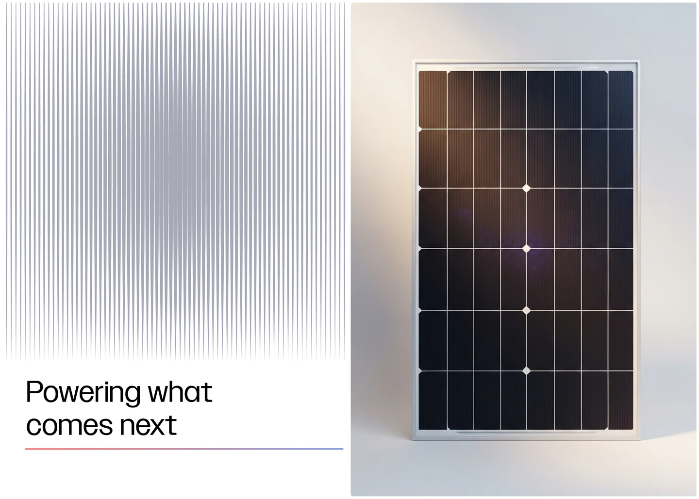 Gradient lines beside a solar panel