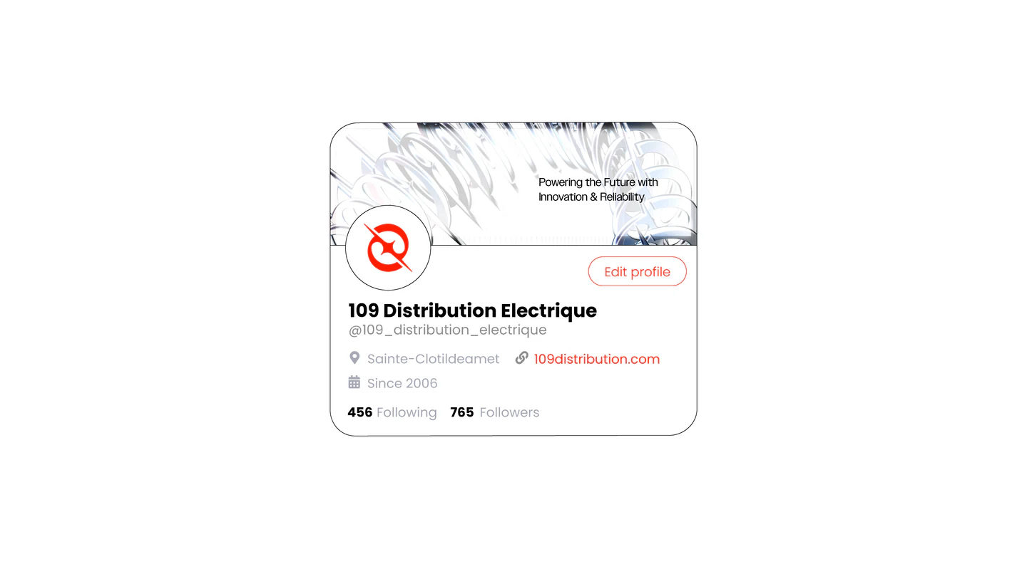 The 109 social profile card