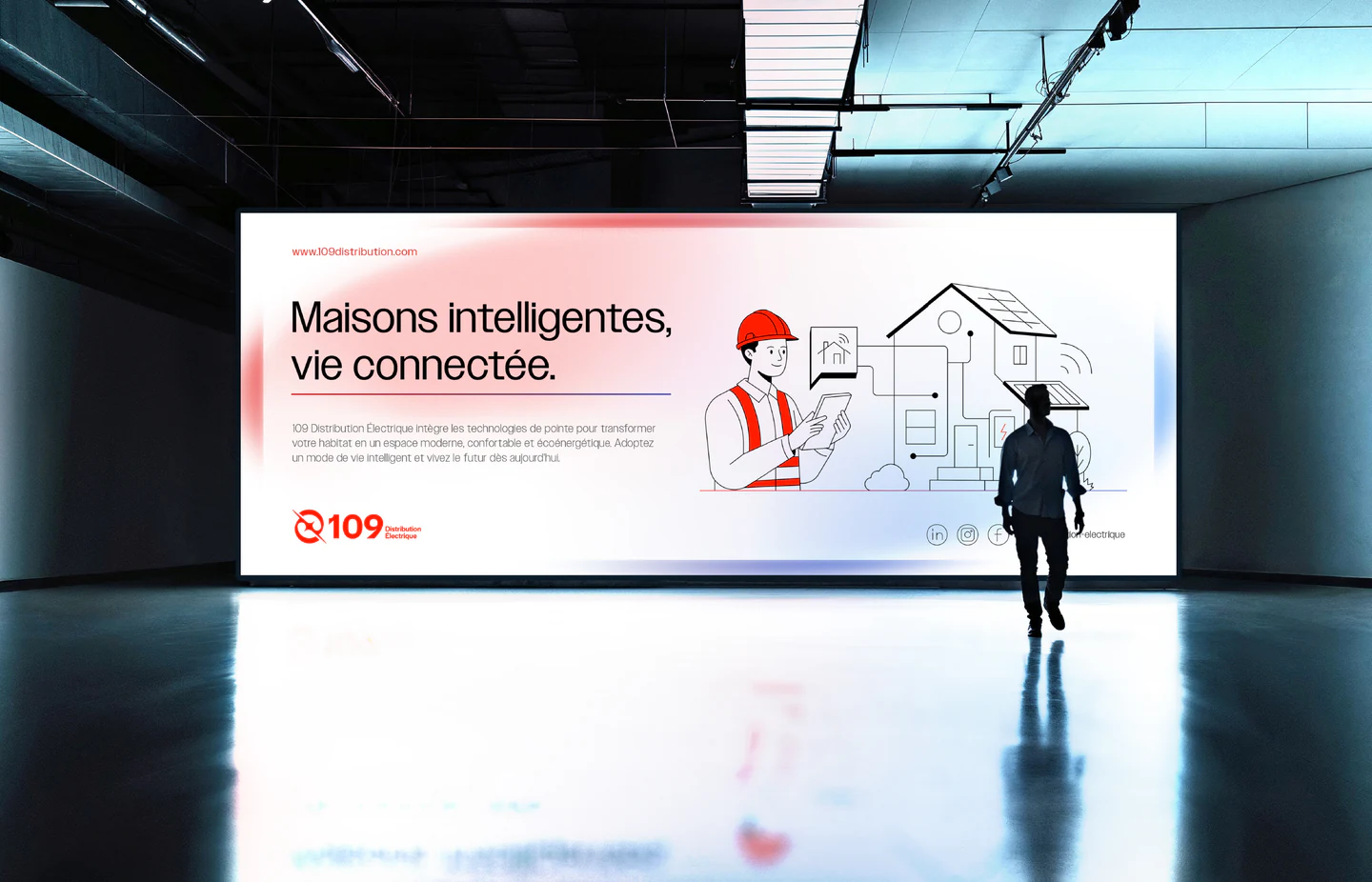 A large screen: Maisons intelligentes, vie connectée