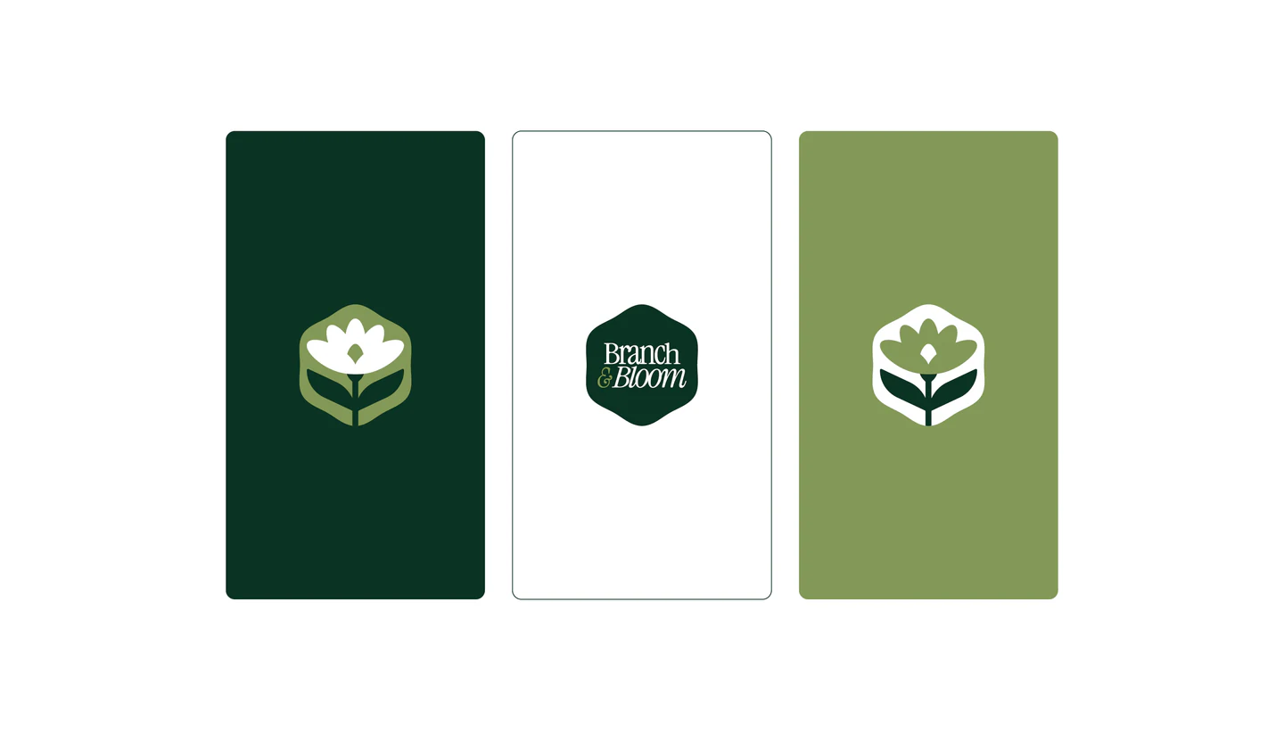 The emblem as three app icons