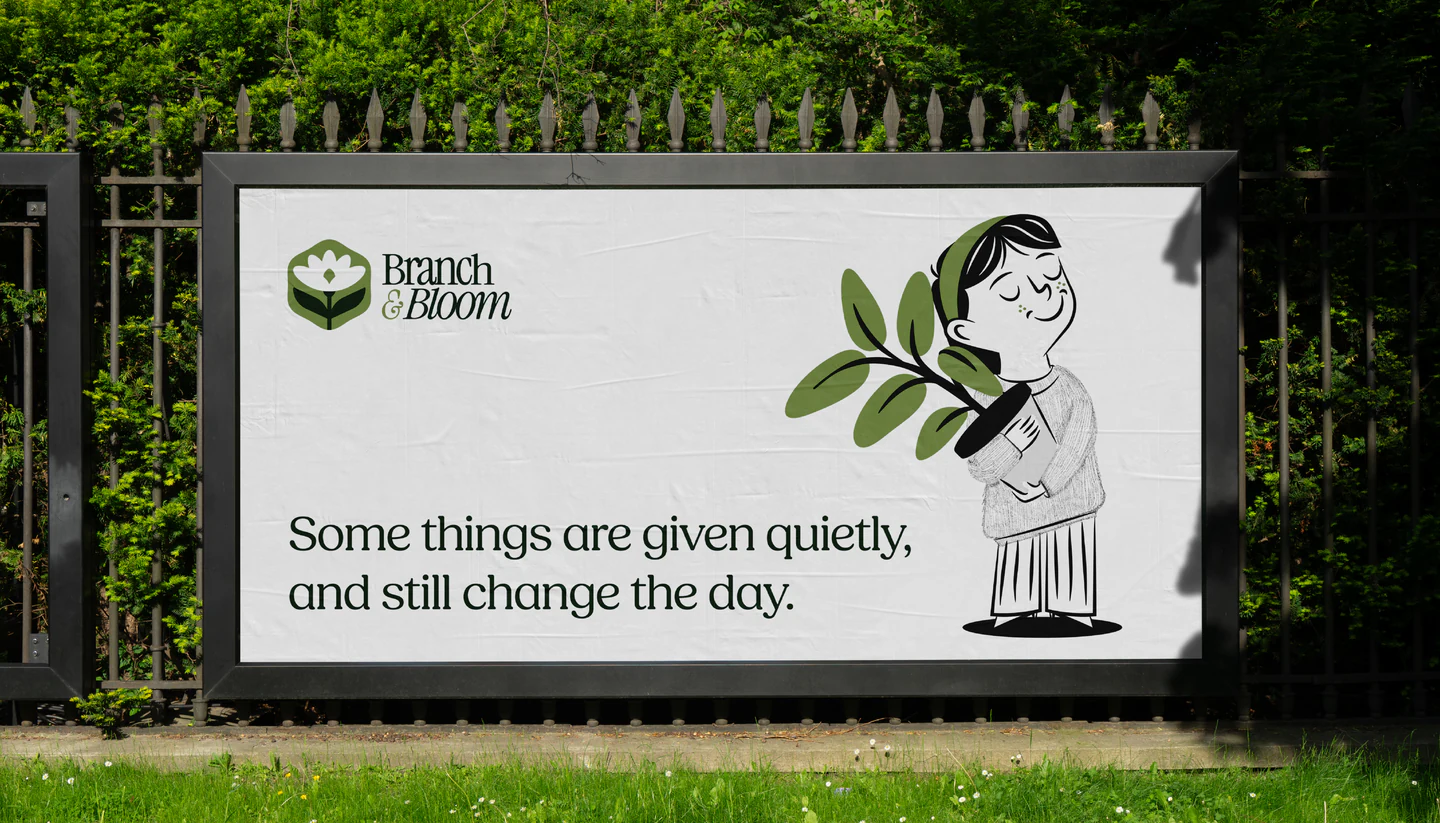 A street billboard: Some things are given quietly, and still change the day