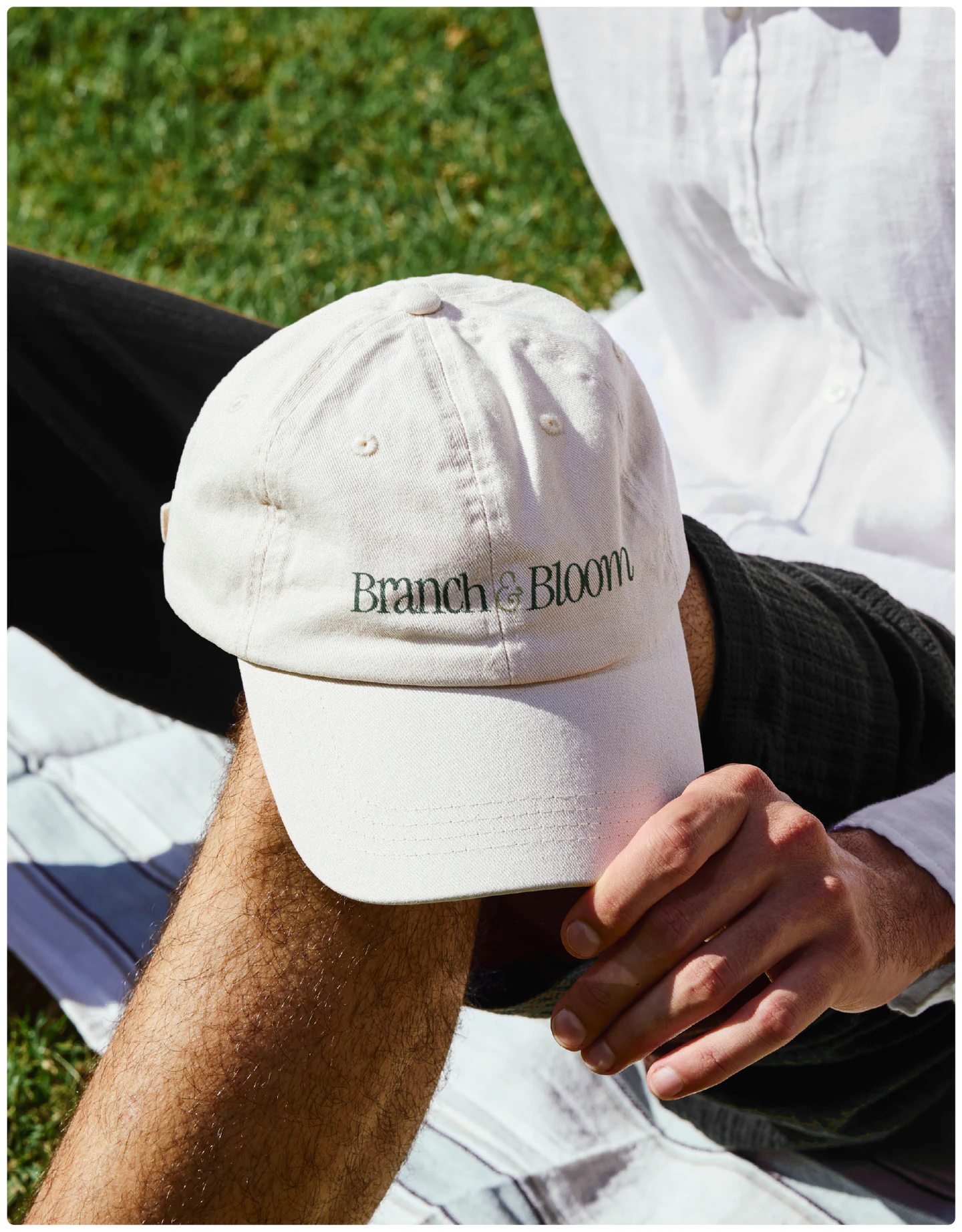 A white cap with the wordmark