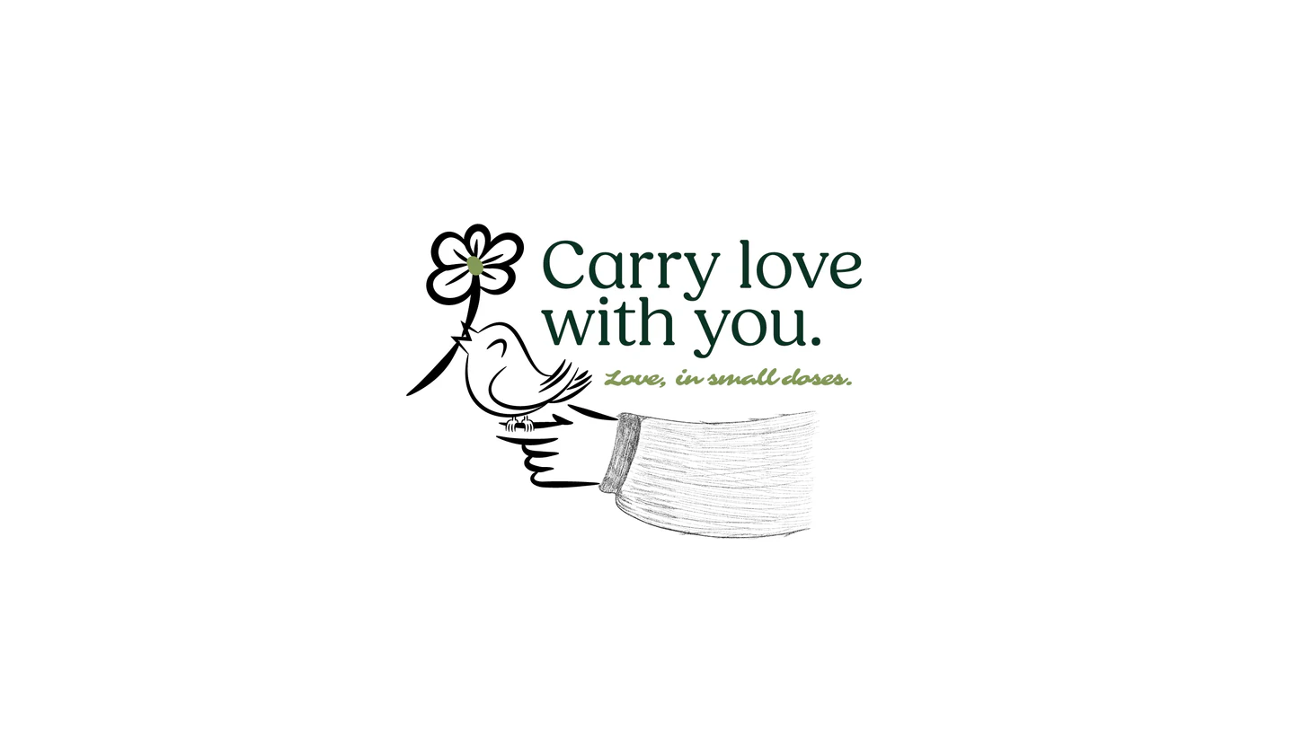 Illustration of a hand carrying a flower