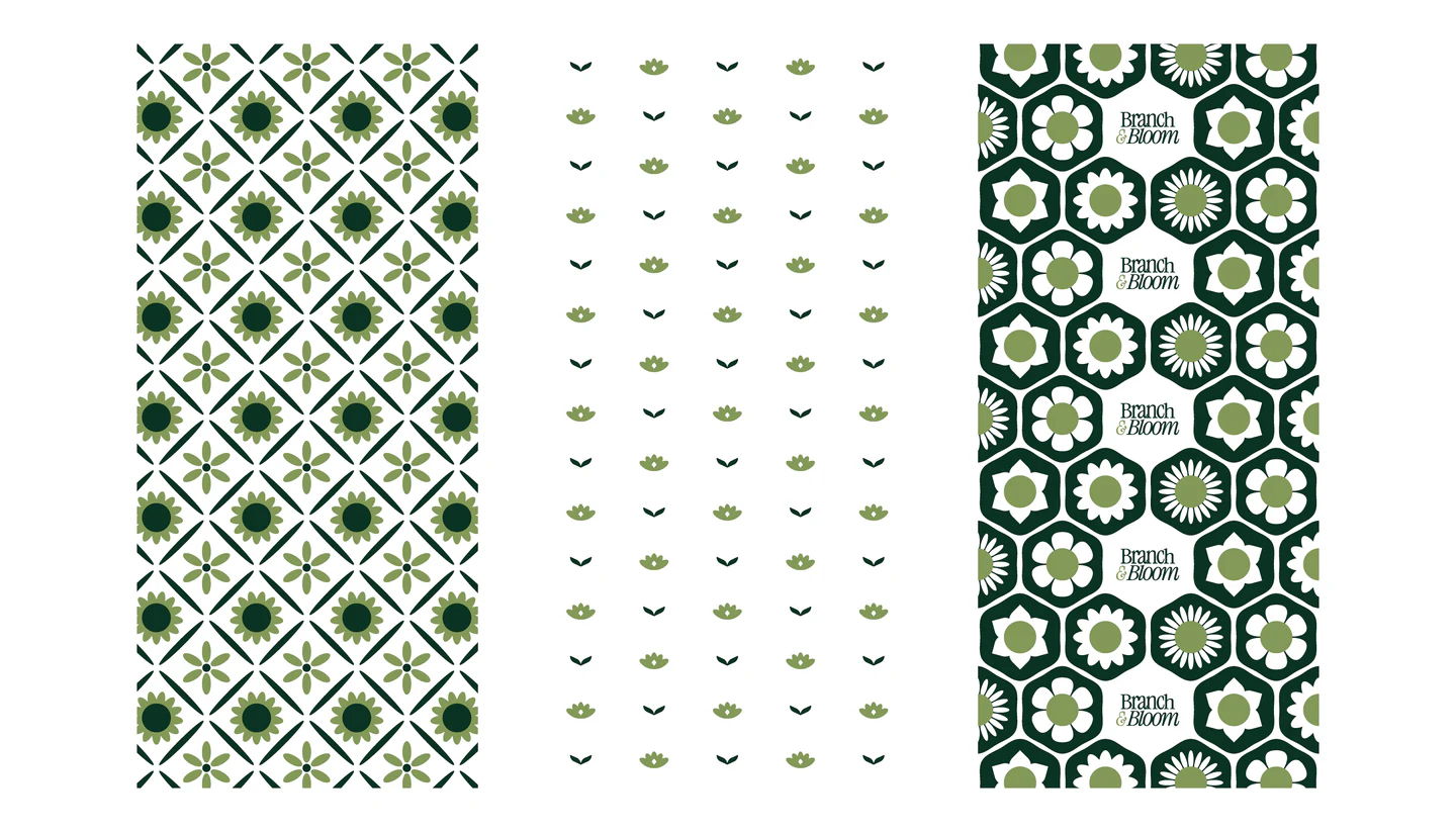 Three Branch & Bloom patterns