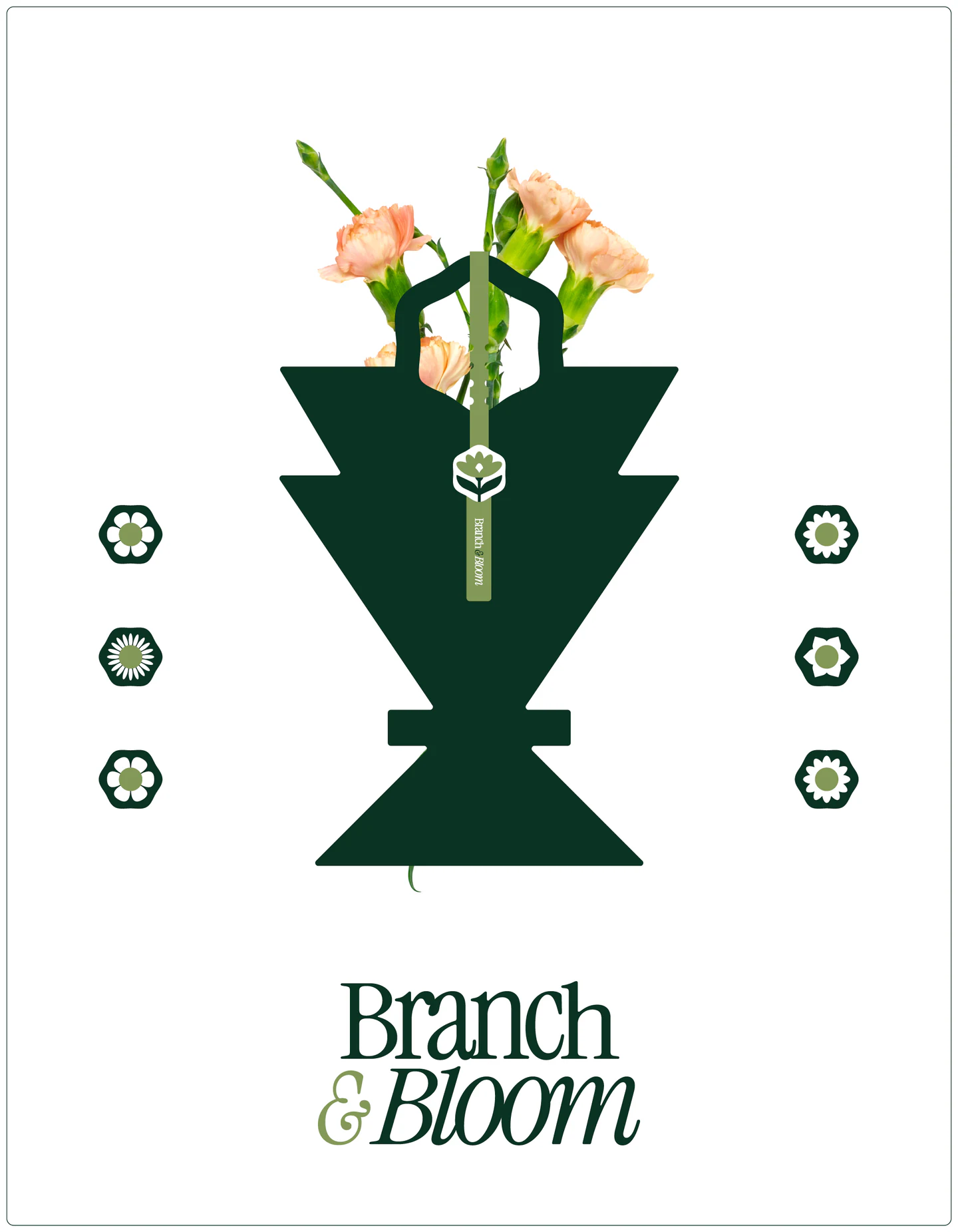 Poster with an illustrated vase of flowers