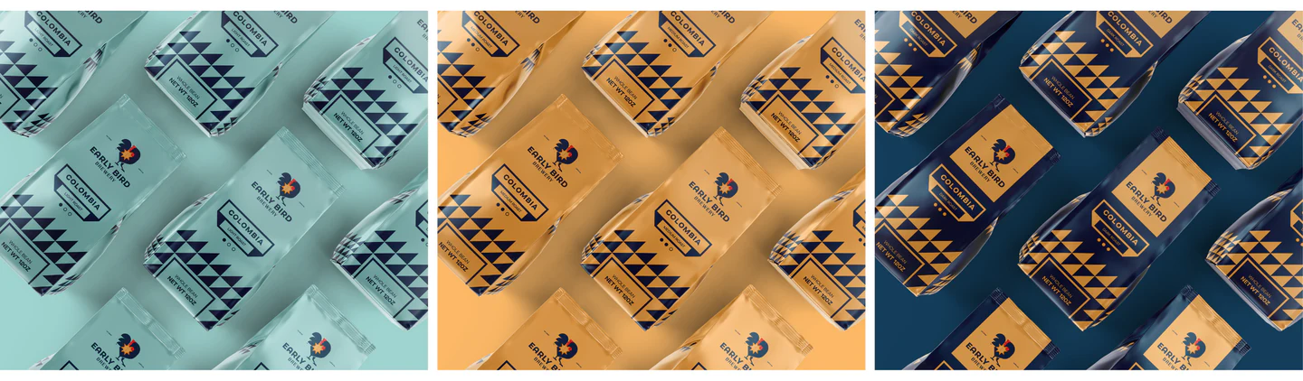 Coffee bags in three patterns