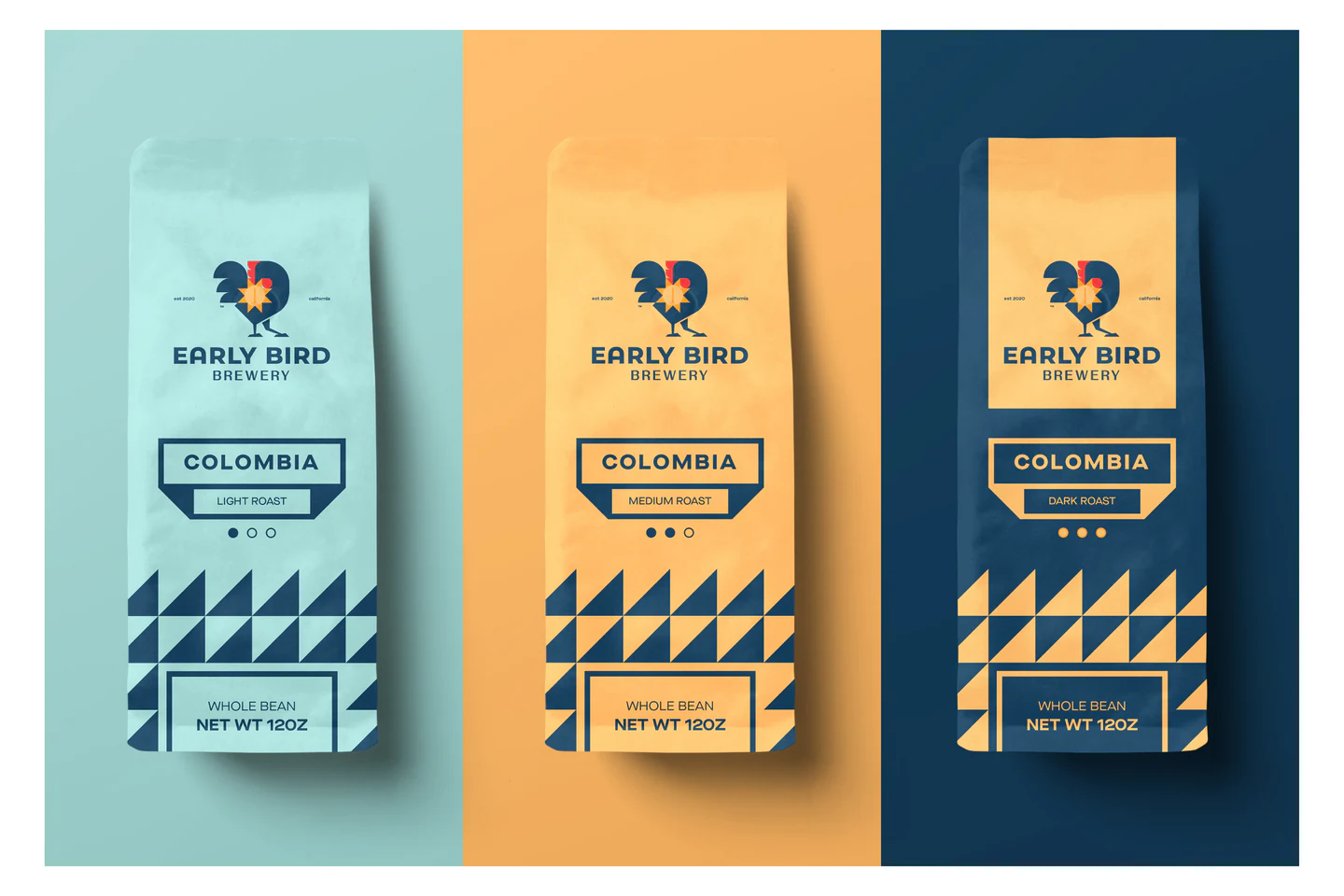 Three Colombia coffee bags