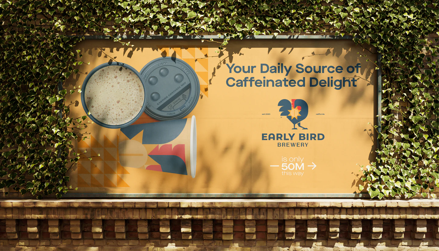 An outdoor sign: Your daily source of caffeinated delight