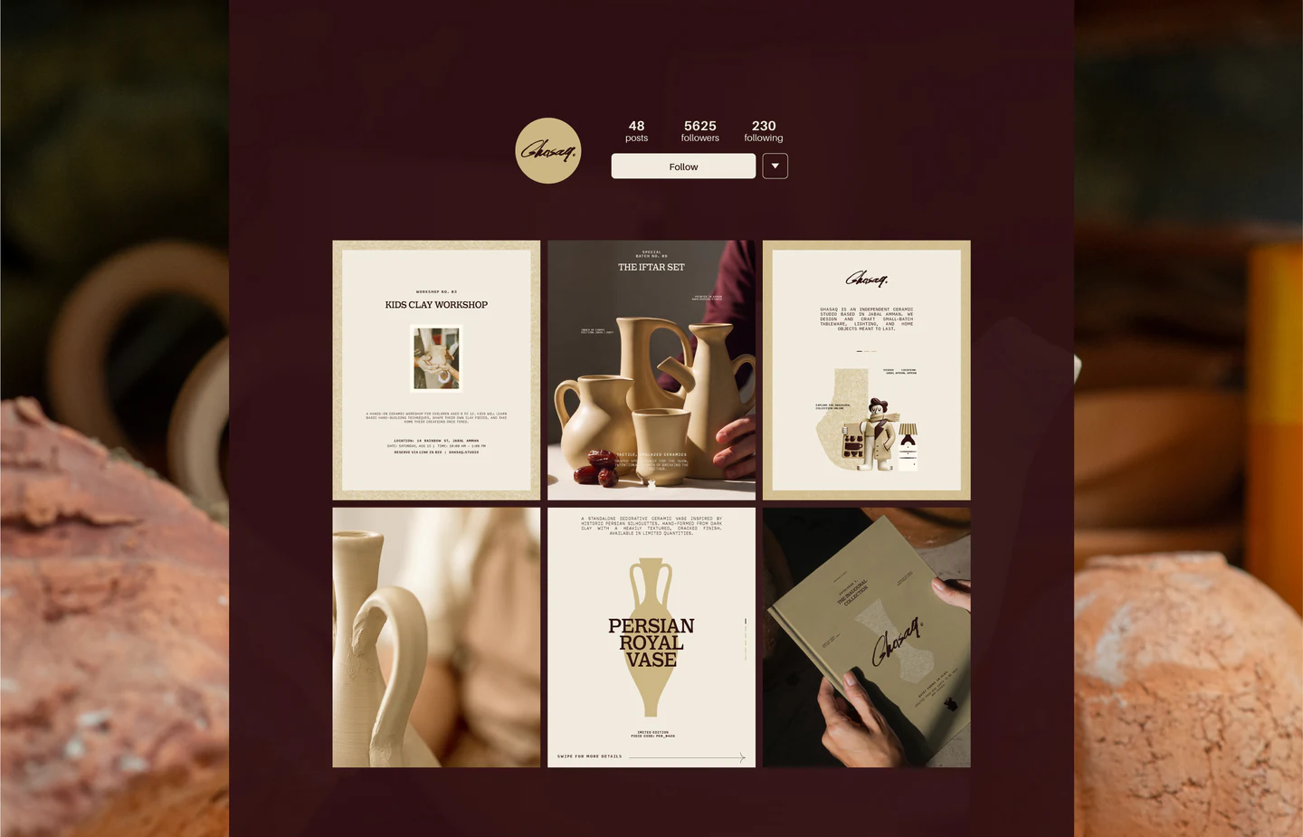 Several Ghasaq web pages on maroon