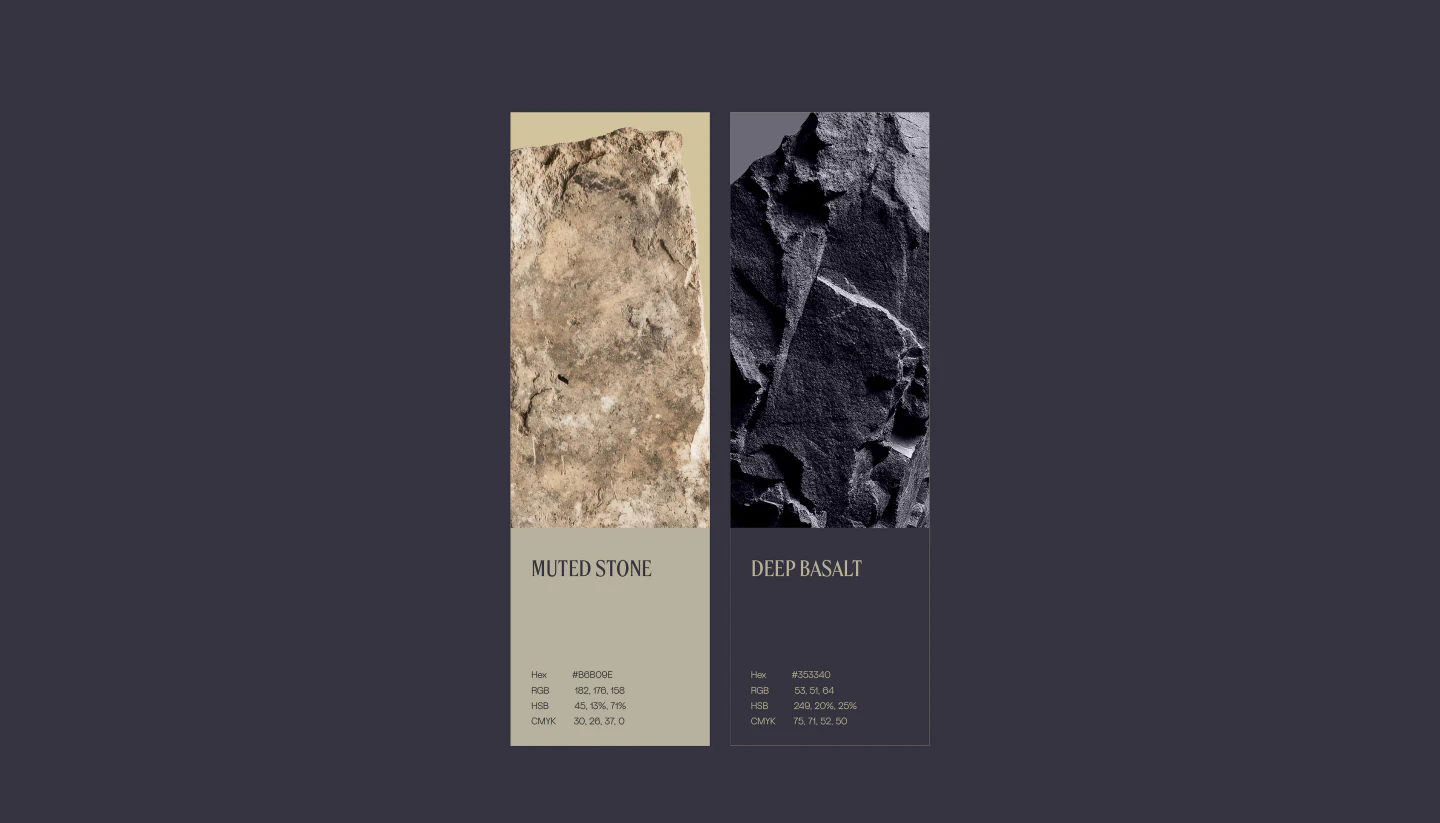 The two palette stones with their colour values