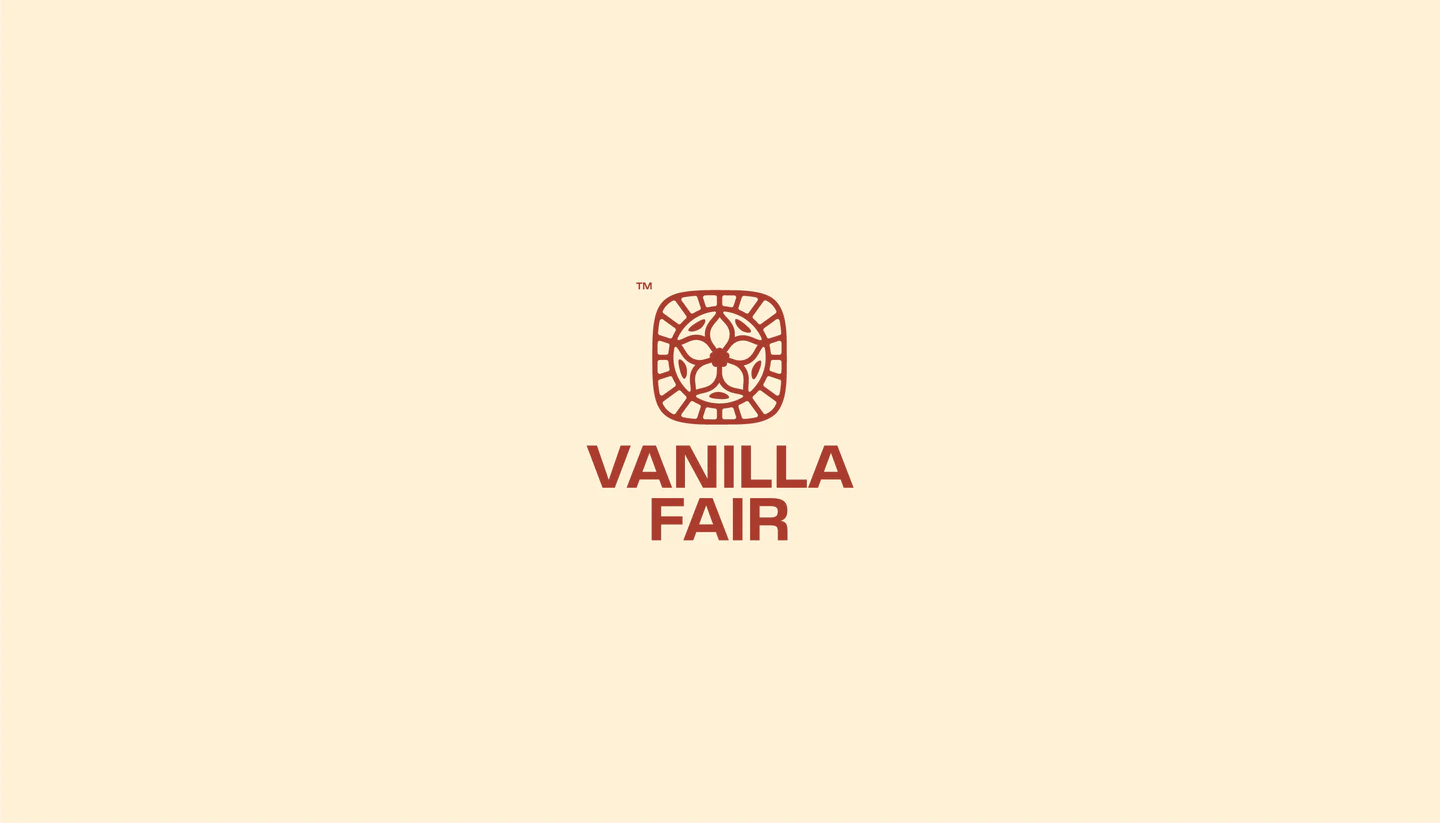 The new Vanilla Fair emblem and wordmark on cream