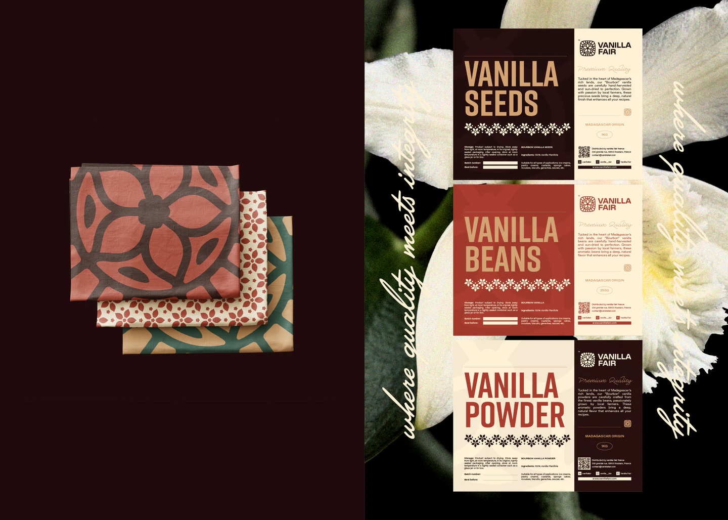 Patterned paper and the Vanilla Fair product labels