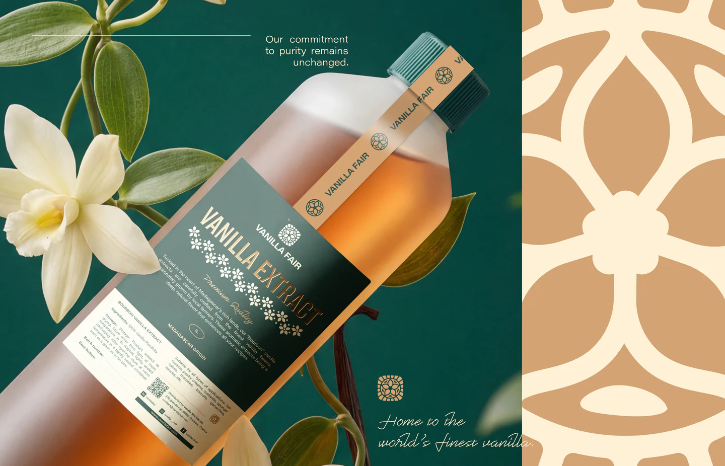 The vanilla extract bottle with the pattern