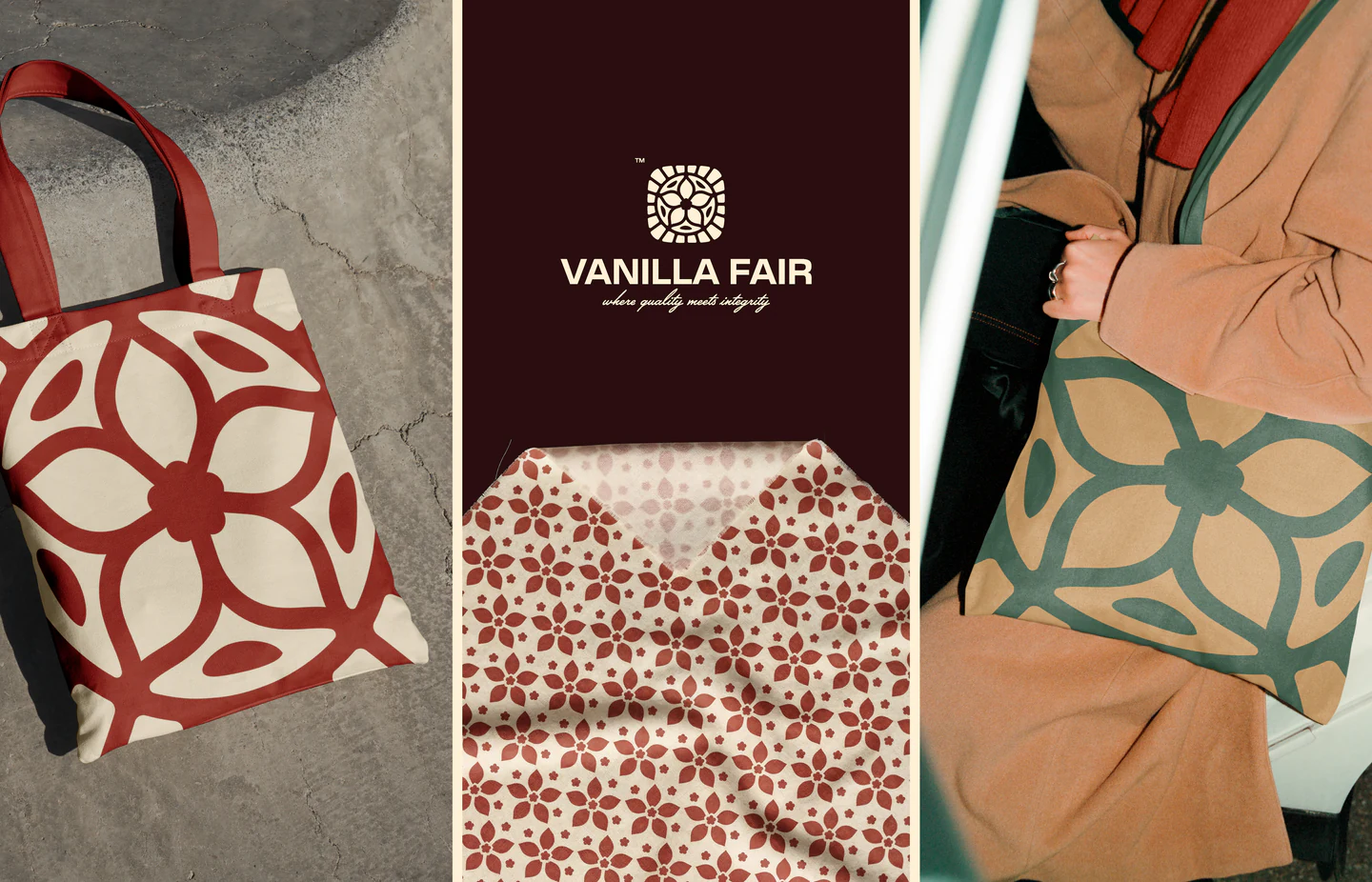 Patterned tote bags and wrapping