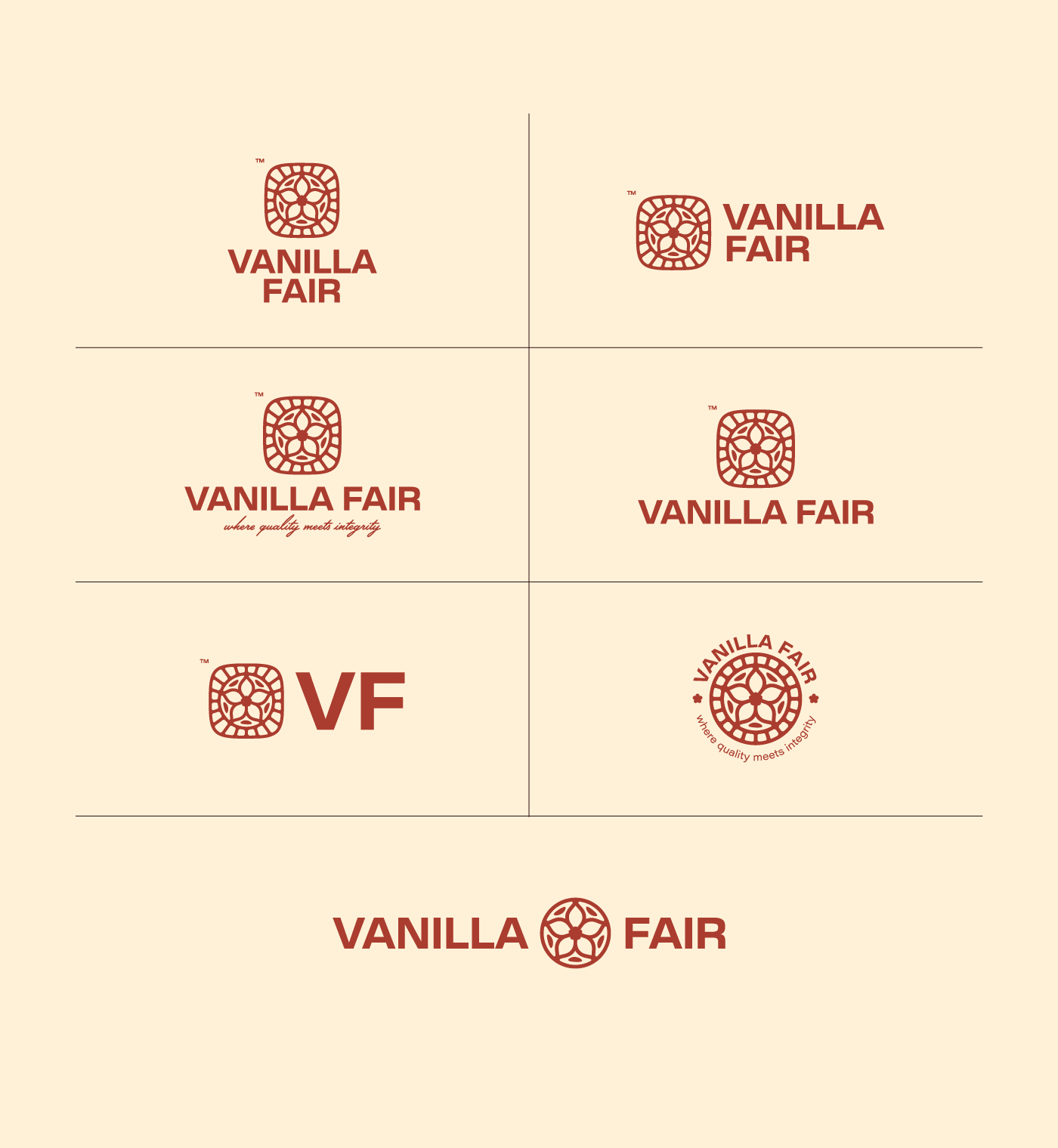 Animation: the logo lockups switching between cream and maroon